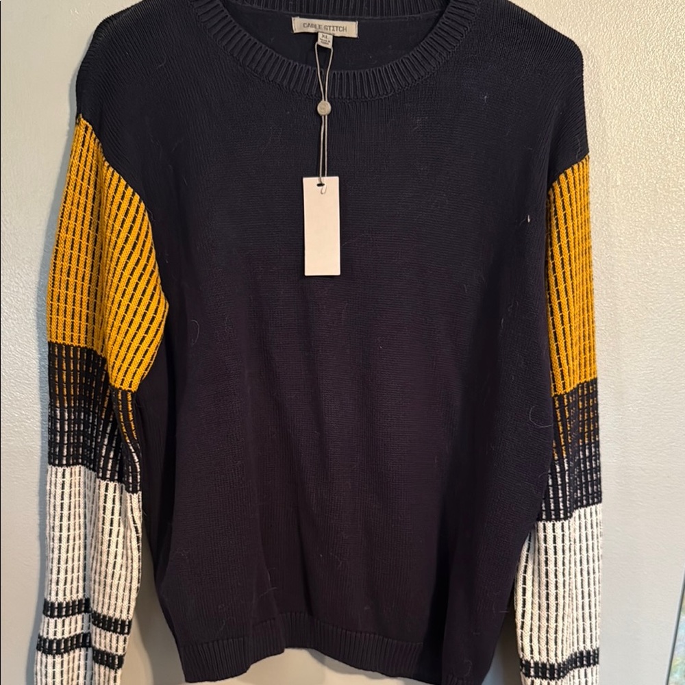 Cable Stitch Navy Sweater
